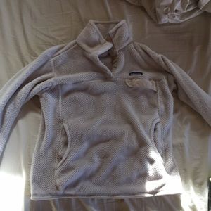 Womens White Patagonia snap t